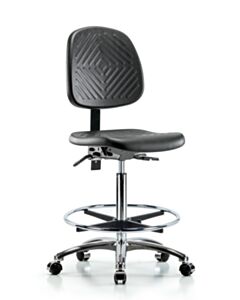 Neta ECOM Polyurethane High Bench Height Chair - Medium Back Chrome Base