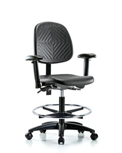 Neta ECOM Polyurethane Medium Bench Height Chair - Medium Back Nylon Base