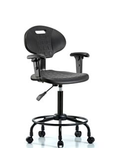 Neta ECOM Polyurethane Medium Bench Height Chair - Round Tube Base Arms