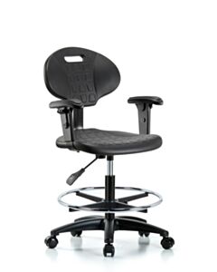 Neta ECOM Tulip Polyurethane Medium Bench Height Chair - Nylon Base Arms