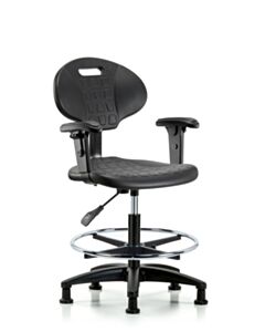 Neta ECOM Tulip Polyurethane Medium Bench Height Chair - Nylon Base Arms
