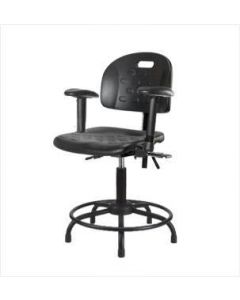 Neta ECOM Handle Polyurethane Medium Bench Height Chair - Round Tube Base