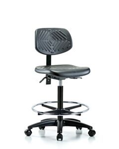 Neta ECOM Polyurethane High Bench Height Chair - Nylon Base Tilt Chrome
