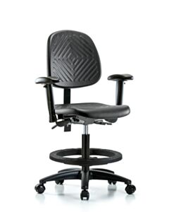 Neta ECOM Polyurethane Medium Bench Height Chair - Medium Back Nylon Base