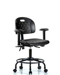 Neta ECOM Handle Polyurethane Desk Height Chair - Round Tube Base Arms