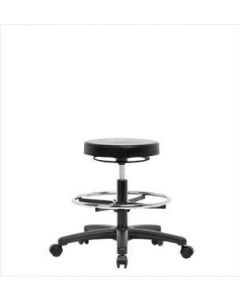 Neta ECOM Polyurethane Medium Bench Height Stool - Nylon Base, Chrome Foot