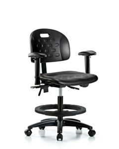 Neta ECOM Handle Polyurethane Medium Bench Height Chair - Nylon Base Arms