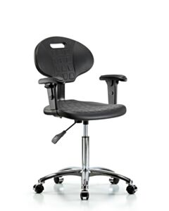 Neta ECOM Tulip Polyurethane Medium Bench Height Chair - Chrome Base Arms