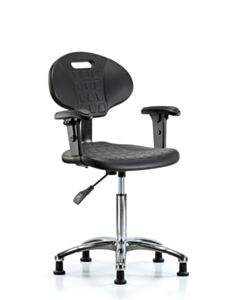 Neta ECOM Tulip Polyurethane Medium Bench Height Chair - Chrome Base Arms