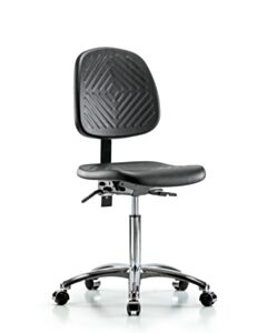 Neta ECOM Polyurethane Medium Bench Height Chair - Medium Back Chrome Base