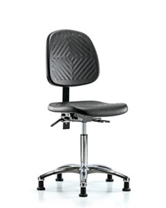 Neta ECOM Polyurethane Medium Bench Height Chair - Medium Back Chrome Base