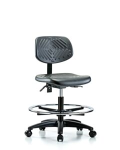 Neta ECOM Polyurethane Medium Bench Height Chair - Nylon Base Tilt Chrome