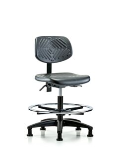 Neta ECOM Polyurethane Medium Bench Height Chair - Nylon Base Tilt Chrome