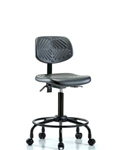 Neta ECOM Polyurethane Medium Bench Height Chair - Round Tube Base Casters
