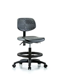 Neta ECOM Polyurethane Medium Bench Height Chair - Nylon Base Black Foot