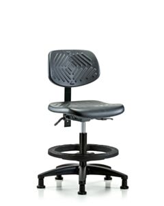 Neta ECOM Polyurethane Medium Bench Height Chair - Nylon Base Black Foot