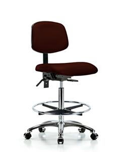 Neta ECOM Vinyl High Bench Height Chair - Chrome Base Chrome Foot