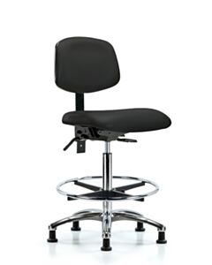 Neta ECOM Vinyl High Bench Height Chair - Chrome Base Tilt Chrome
