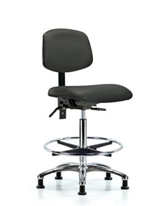 Neta ECOM Vinyl High Bench Height Chair - Chrome Base Tilt Chrome