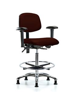 Neta ECOM Vinyl High Bench Height Chair - Chrome Base Tilt Arms