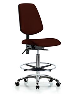 Neta ECOM Vinyl High Bench Height Chair - Medium Back Chrome Base