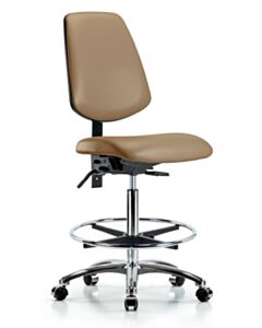 Neta ECOM Vinyl High Bench Height Chair - Medium Back Chrome Base
