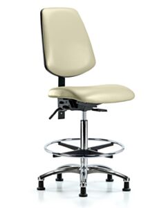 Neta ECOM Vinyl High Bench Height Chair - Medium Back Chrome Base