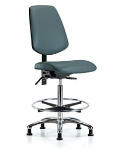 Neta ECOM Vinyl High Bench Height Chair - Medium Back Chrome Base