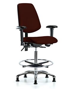 Neta ECOM Vinyl High Bench Height Chair - Medium Back Chrome Base
