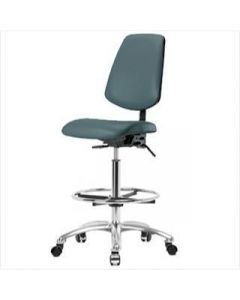Neta ECOM Vinyl High Bench Height Chair - Medium Back Chrome Base