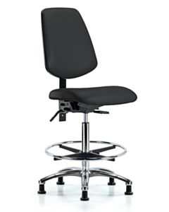 Neta ECOM Vinyl High Bench Height Chair - Medium Back Chrome Base
