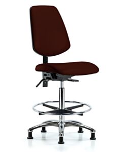 Neta ECOM Vinyl High Bench Height Chair - Medium Back Chrome Base