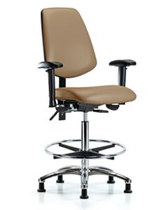 Neta ECOM Vinyl High Bench Height Chair - Medium Back Chrome Base