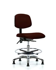Neta ECOM Vinyl Medium Bench Height Chair - Chrome Base Chrome Foot