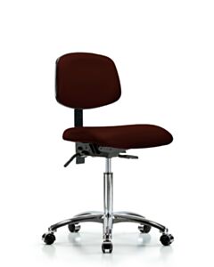 Neta ECOM Vinyl Medium Bench Height Chair - Chrome Base Chrome Casters