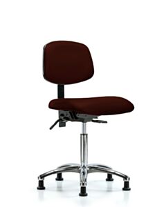 Neta ECOM Vinyl Medium Bench Height Chair - Chrome Base Glides Burgundy