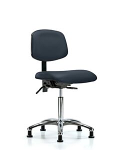 Neta ECOM Vinyl Medium Bench Height Chair - Chrome Base Glides Imperial