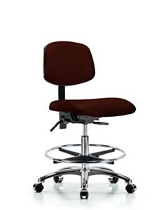 Neta ECOM Vinyl Medium Bench Height Chair - Chrome Base Tilt Chrome