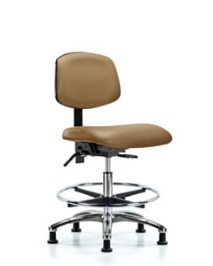 Neta ECOM Vinyl Medium Bench Height Chair - Chrome Base Tilt Chrome