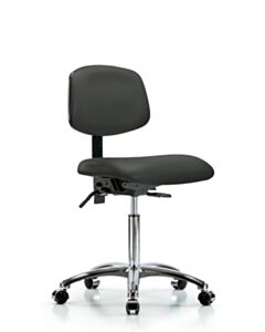 Neta ECOM Vinyl Medium Bench Height Chair - Chrome Base Tilt Chrome