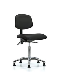 Neta ECOM Vinyl Medium Bench Height Chair - Chrome Base Tilt Glides