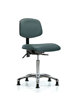 Neta ECOM Vinyl Medium Bench Height Chair - Chrome Base Tilt Glides