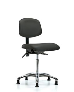 Neta ECOM Vinyl Medium Bench Height Chair - Chrome Base Tilt Glides
