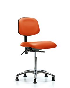 Neta ECOM Vinyl Medium Bench Height Chair - Chrome Base Tilt Glides