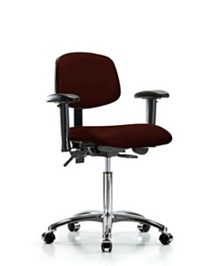 Neta ECOM Vinyl Medium Bench Height Chair - Chrome Base Tilt Arms