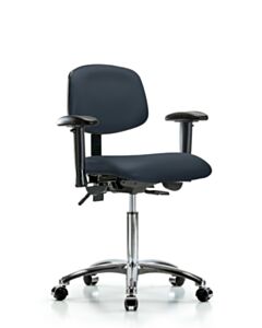 Neta ECOM Vinyl Medium Bench Height Chair - Chrome Base Tilt Arms