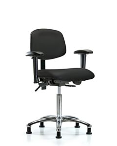 Neta ECOM Vinyl Medium Bench Height Chair - Chrome Base Tilt Arms
