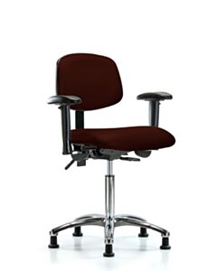 Neta ECOM Vinyl Medium Bench Height Chair - Chrome Base Tilt Arms