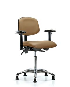 Neta ECOM Vinyl Medium Bench Height Chair - Chrome Base Tilt Arms