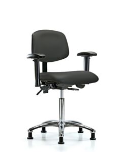 Neta ECOM Vinyl Medium Bench Height Chair - Chrome Base Tilt Arms